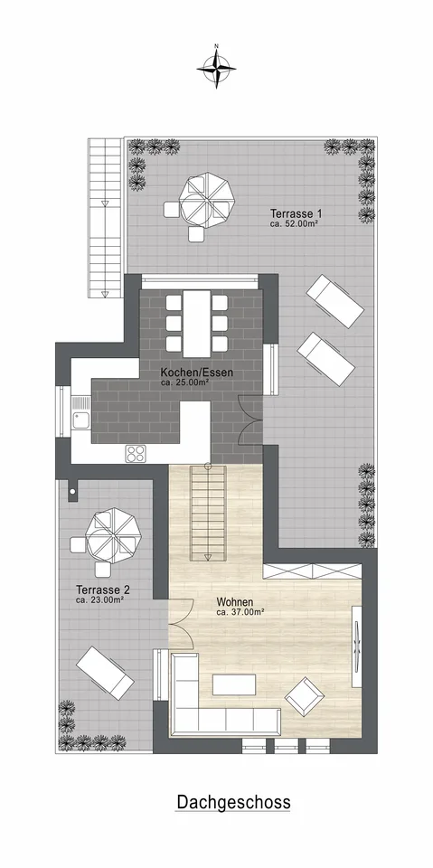 Appartement duplex de 5,5 pièces excitant avec un espace de vie ouvert supplémentaire