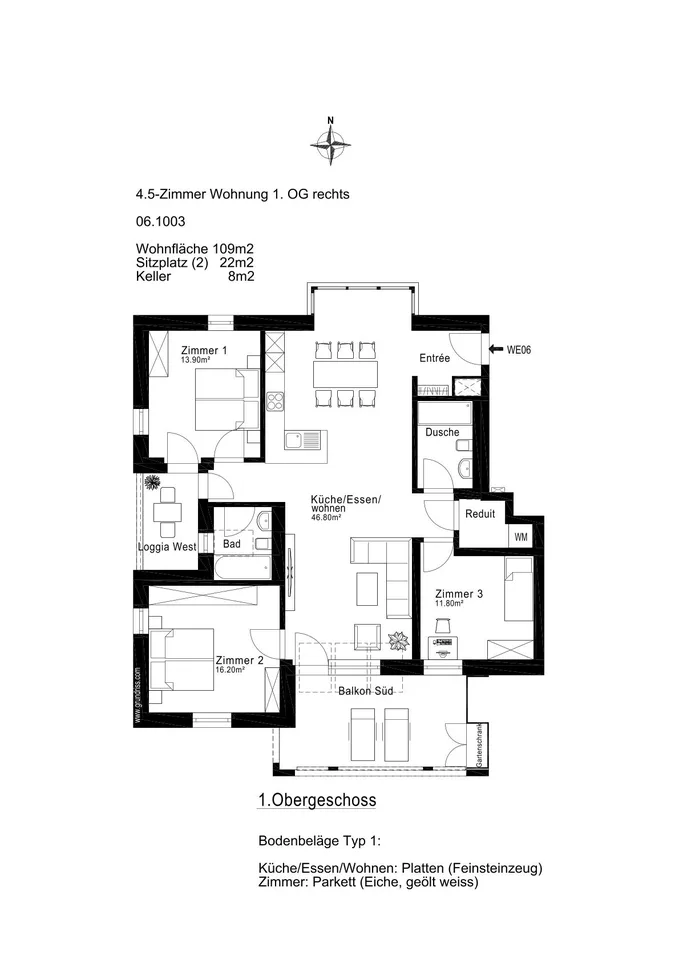 New Build: Large, Stylish 4.5-Room Apartment with Balcony and Loggia