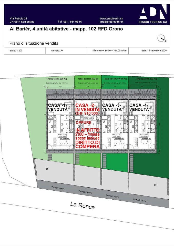 GRONO FOR RENT/SALE, LAST TERRACED HOUSE
