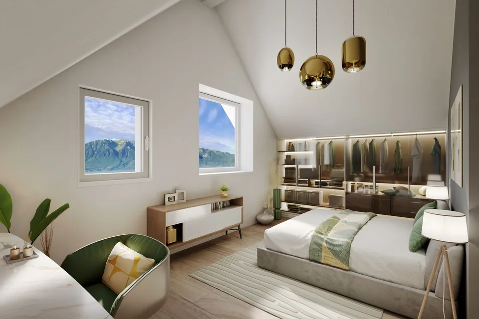 8 min. de Vevey centre, 3 villas de 5.5 pces - vue panoramique - quartier calme – photo 8 sur 12