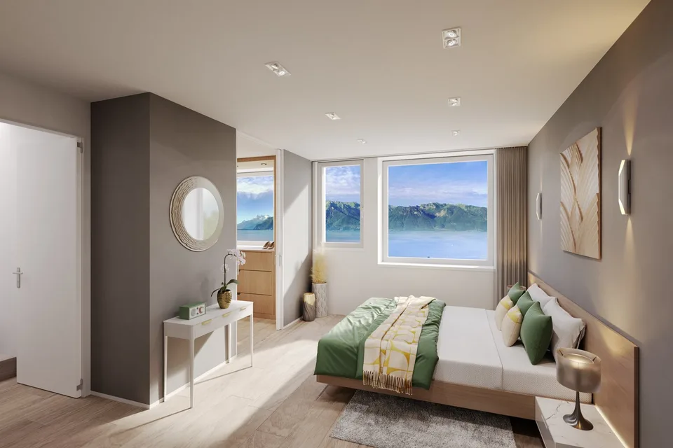 Proche Vevey, nouveau projet de 3 villas de 5.5 pces - vue panoramique – photo 7 sur 12