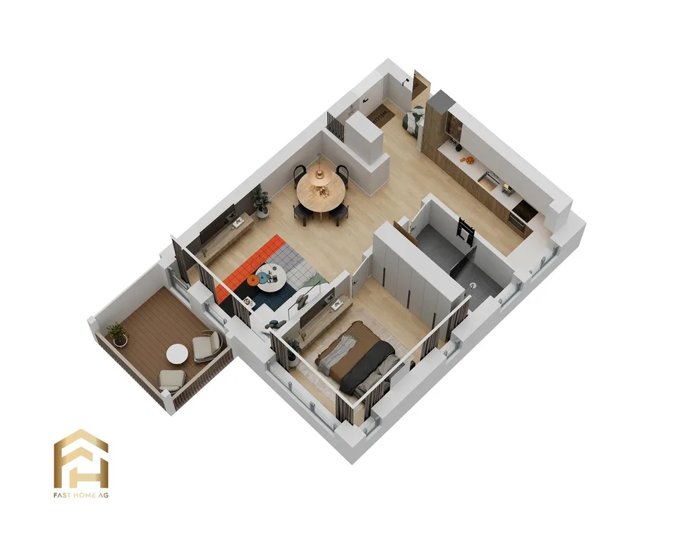 2.5-Zimmer-Dachwohnung mit Morgensonne und Bergblick – Foto 8 von 13