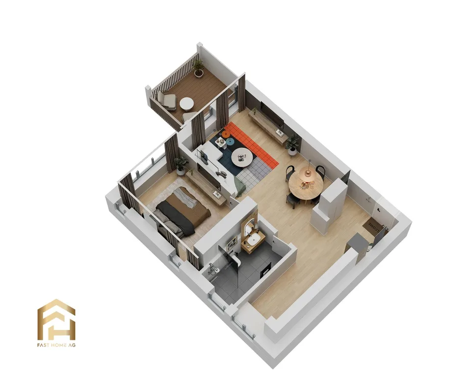2.5-Zimmer-Dachwohnung mit Morgensonne und Bergblick – Foto 9 von 13