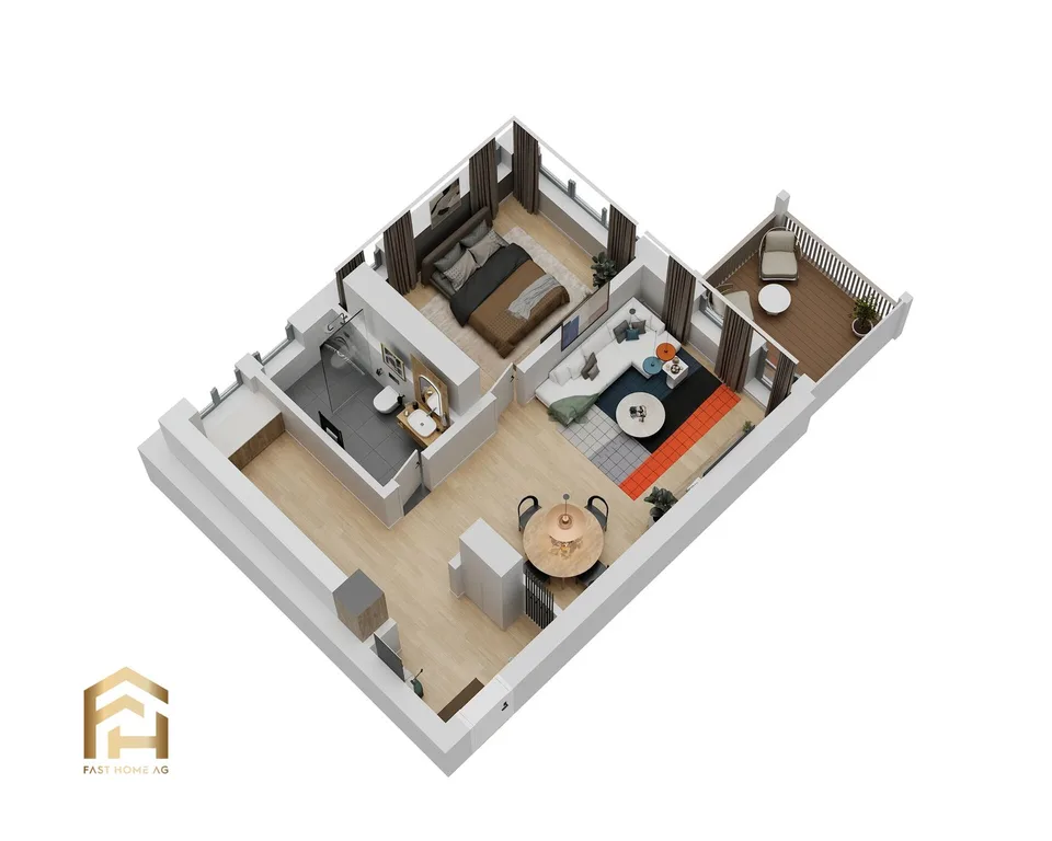 2.5-Zimmer-Dachwohnung mit Morgensonne und Bergblick – Foto 10 von 13