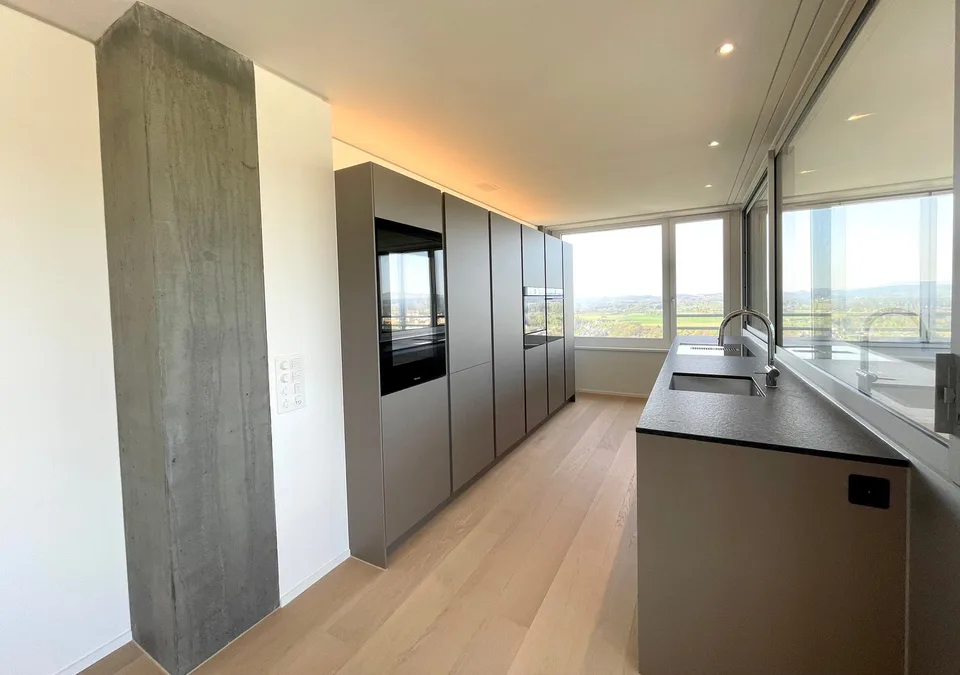 NOUVEAU: Appartement exclusif de 4,5 pièces dans la tour Rhyfall avec vue sur le Rhin