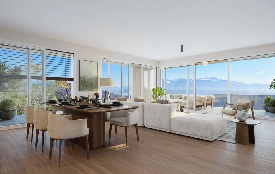 Attika-Wohnung mit 3.5 Zimmern zum Verkauf in Lutry mit Seeblick und Bergblick im Clame – Foto 6 von 8