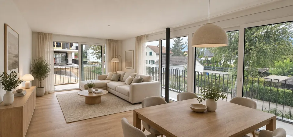 First-time occupancy with plenty of living space and a terrace of approximately 46m² – photo 3 of 9