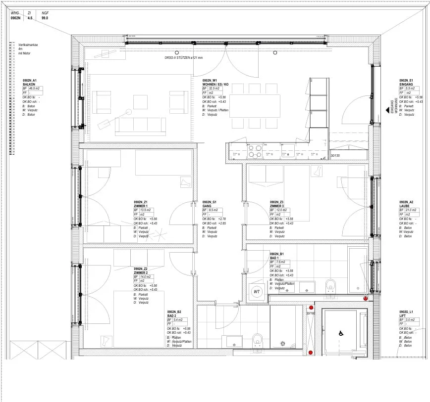 First-time occupancy with plenty of living space and a terrace of approximately 46m² – photo 7 of 9
