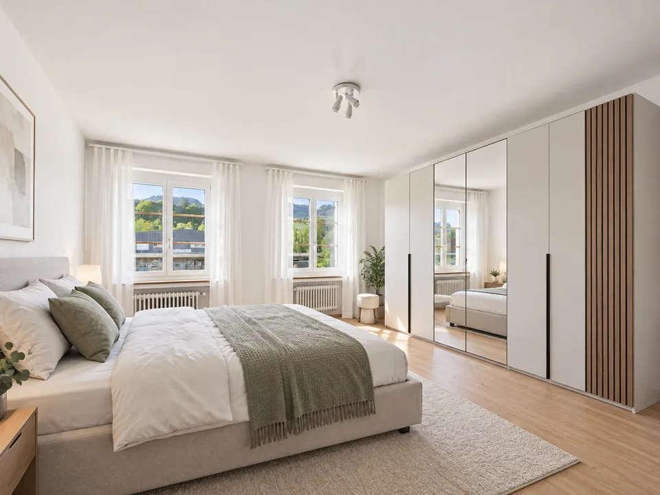 Gentle view in Schüpfheim, Five bedrooms for plenty of space, Renovated traditional building with balcony