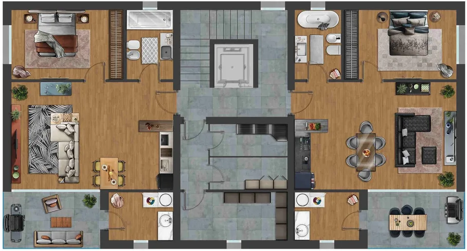 Neue elegante Wohnung mit großem Garten – Foto 15 von 21
