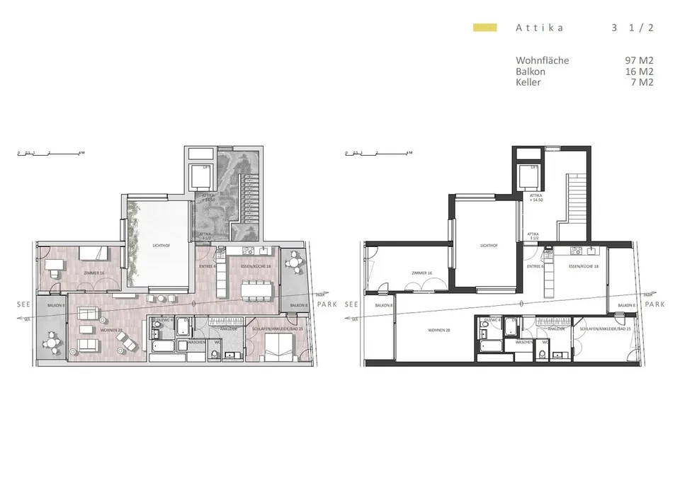 Appartement mansardé moderne et unique avec vue sur le lac
