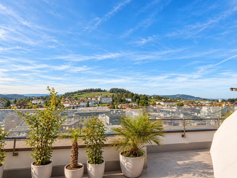 Über den Dächern von Herisau - 4 1/2 Zimmer, Traumterrasse & 2 Garagen – Foto 9 von 14