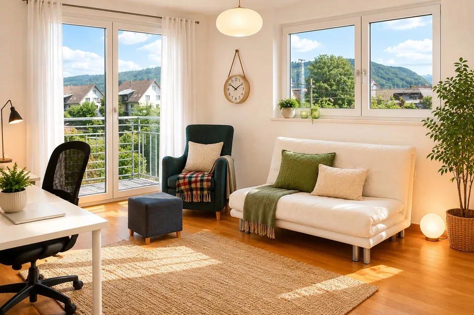 Charmante 5.5-Zimmer-Wohnung mit Balkon und herrlicher Aussicht in Rubigen – Foto 15 von 23