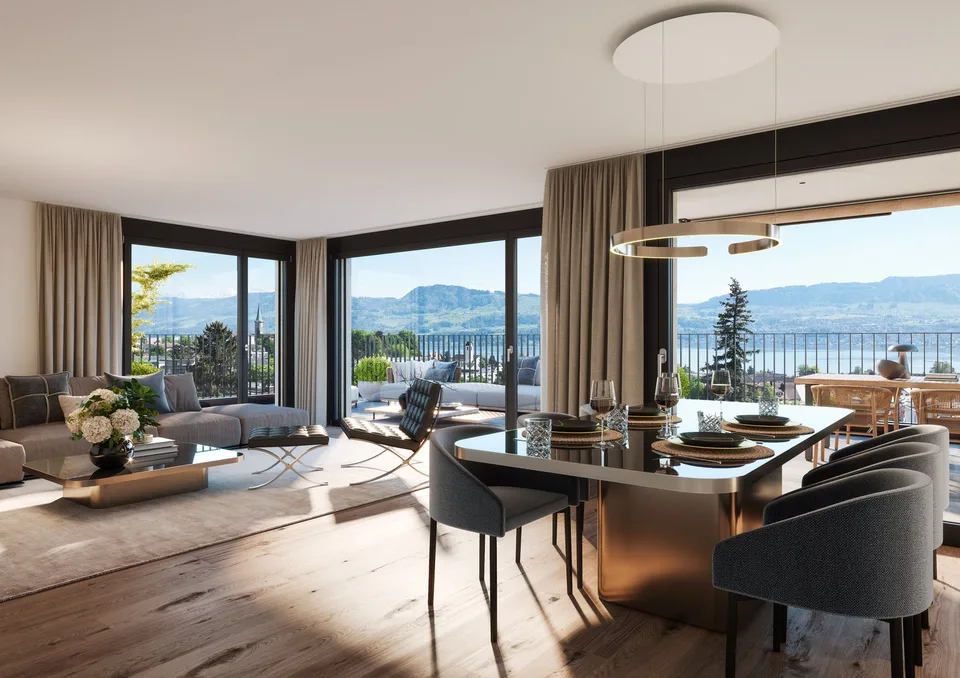 Nuova costruzione di un appartamento attico 4.5 locali, 148m2 di spazio abitativo, posizione centrale, con una meravigliosa vista sul lago – foto 2 di 7
