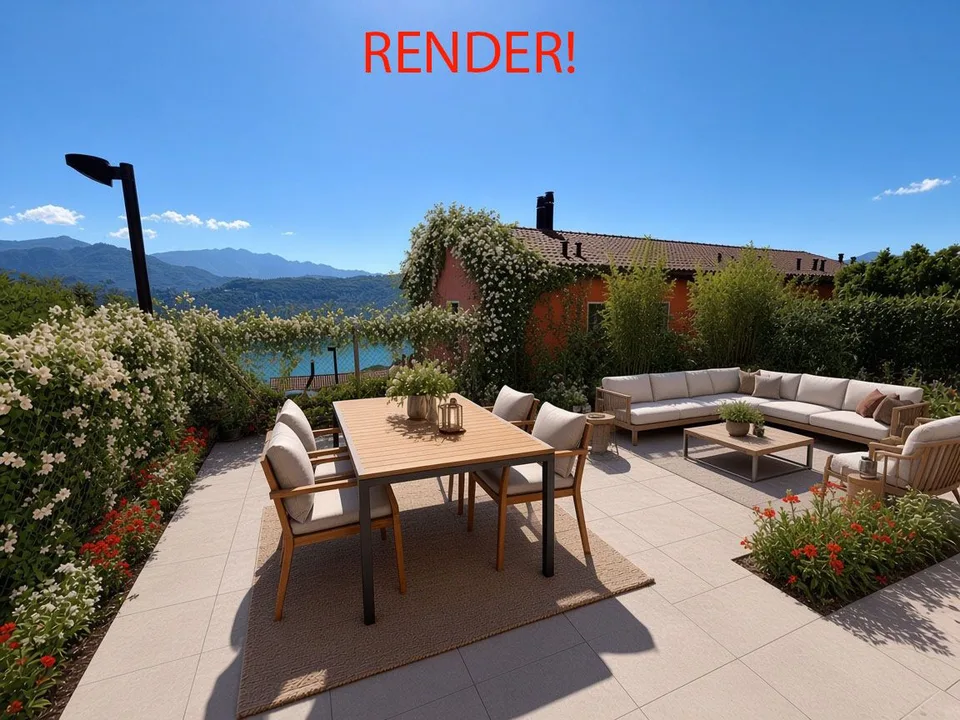 Vernate – 3,5-Zimmer-Wohnung mit privatem Garten und Seeblick – Foto 3 von 12