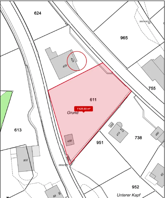 Seltene Gelegenheit für Bauherren und Investoren - rund 1'426 m² Bauland mit vielseitigem Entwicklungspotenzial – Foto 3 von 3