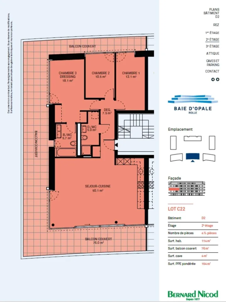 Magnifique appartement neuf de 4,5 pièces avec balcon couvert de 76 m2! – photo 10 sur 11