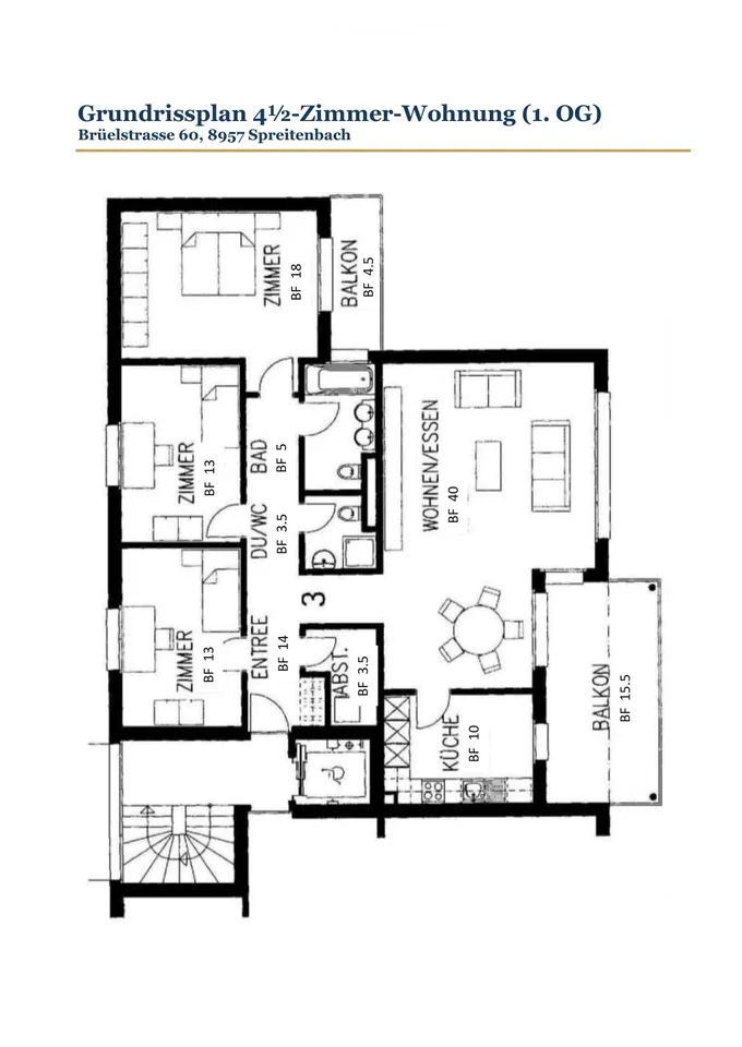 Appartement 4,5 pièces lumineux avec deux balcons et salle de bricolage optionnelle – photo 9 sur 9