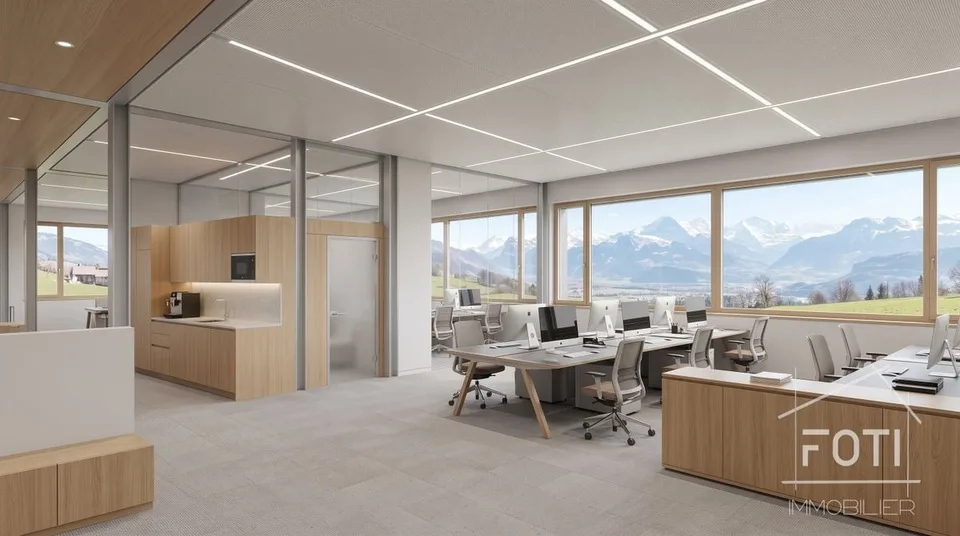 Büro neu 79 m² mit Kitchenette und separatem WC - Collombey-Monthey – Foto 2 von 5