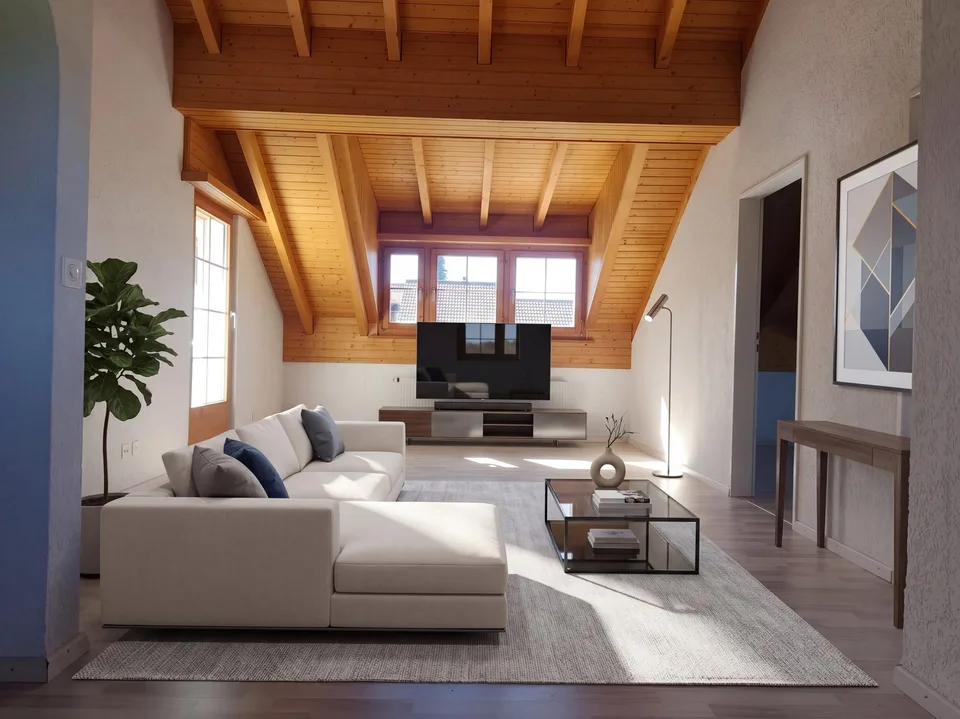 Appartement mansardé lumineux 3.5 pièces avec vue lointaine à Wald AR à louer – photo 3 sur 8
