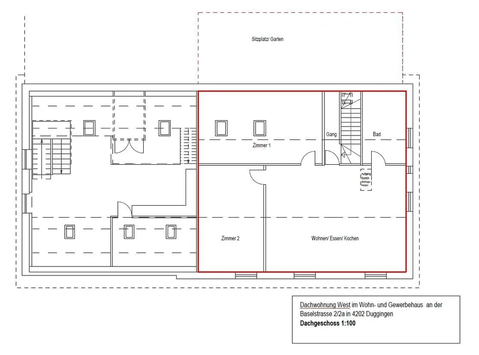 Moderne 3.5 Zimmer-Dachwohnung mit Innenhof – Foto 4 von 4