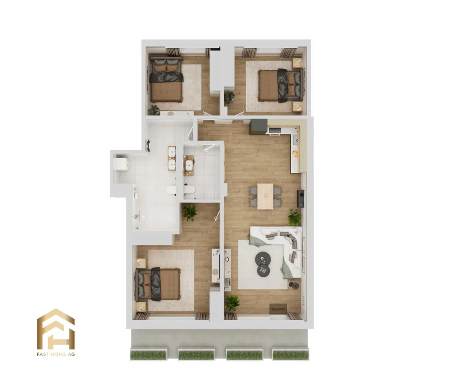 Modernes WG-Zimmer in 4.5-Zimmer-Wohnung in Naters – Foto 9 von 12