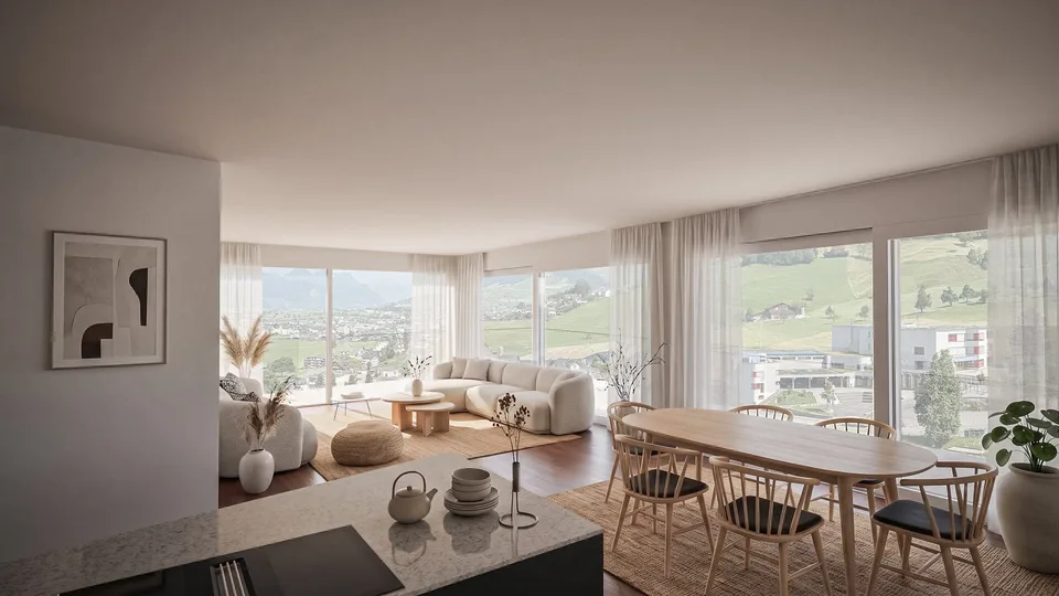 Abitare spazioso con vista panoramica - appartamento 5½ locali a Ennetmoos – foto 2 di 9