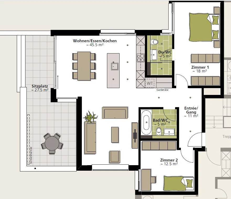 Attraktive 3½-Zimmer-Gartenwohnung mit SEE Sicht – Foto 11 von 13