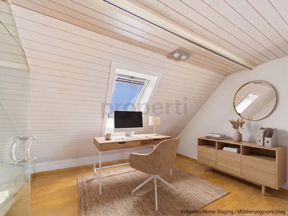 Panoramic view of St. Gallen with gallery, fireplace, and private laundry tower – photo 8 of 11