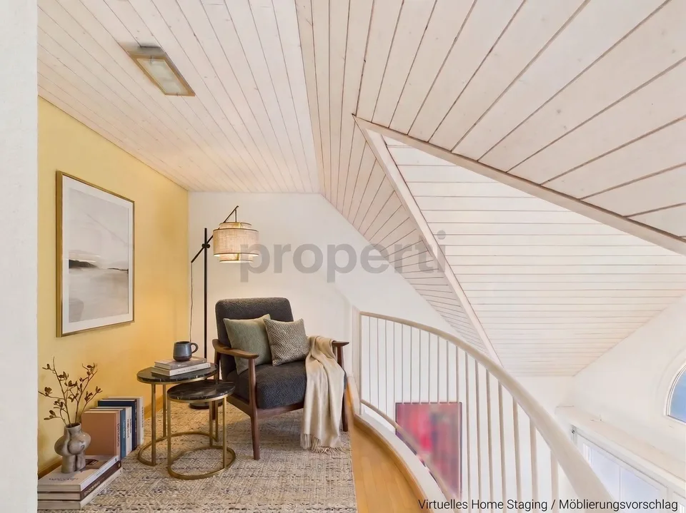 Panoramic view of St. Gallen with gallery, fireplace, and private laundry tower – photo 10 of 11