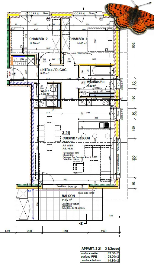 3.5 Zimmer Attikawohnung in Morens – Foto 11 von 12
