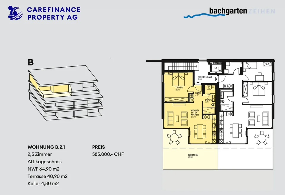 Notre dernier appartement attique 2.5 pièces dans le projet neuf Bachgarten – photo 12 sur 12