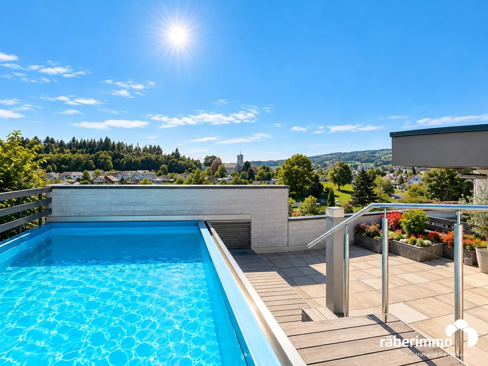 Attic apartment with pool & mountain view – photo 2 of 13