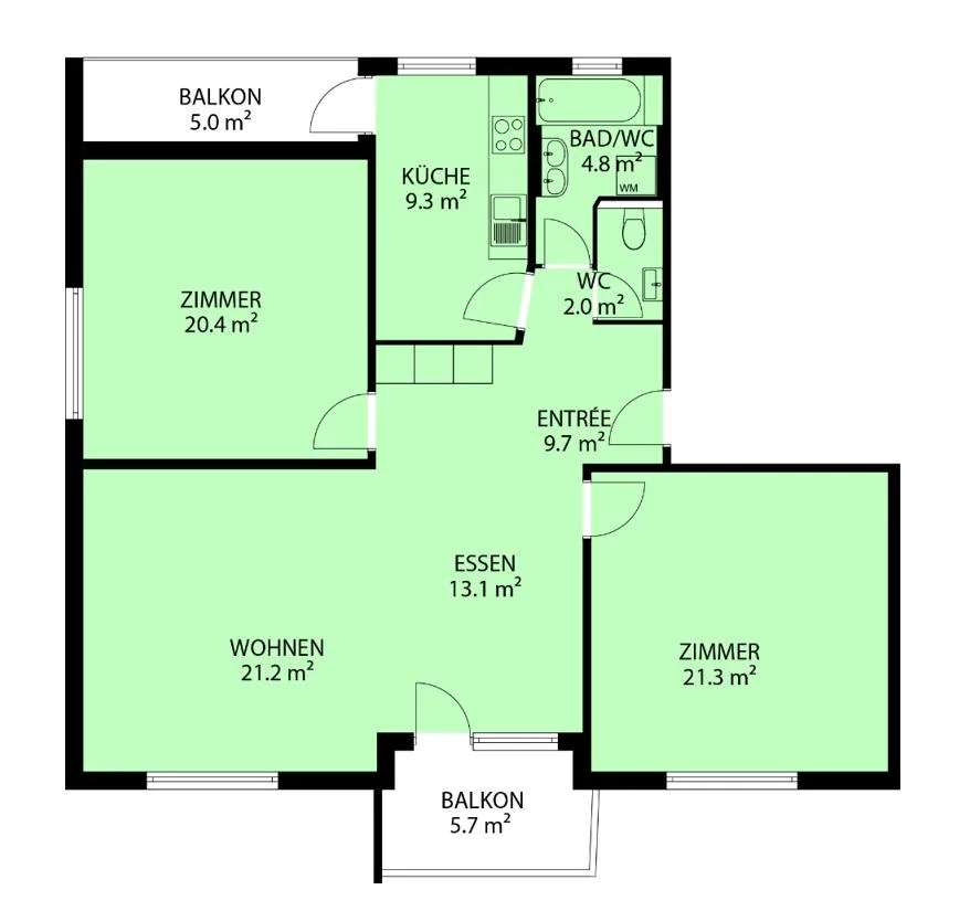 3.5 Zimmer-Wohnung in Neuhausen am Rheinfall – Foto 7 von 7