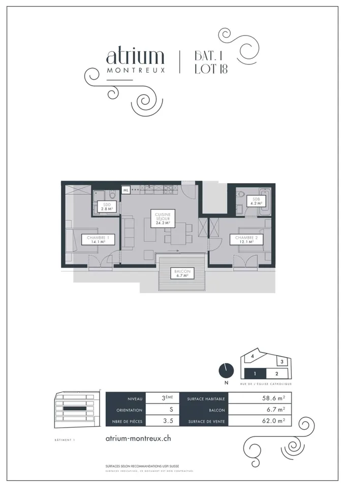 Schönes 3.5-Zimmer-Neubau mit Balkon – Foto 7 von 7