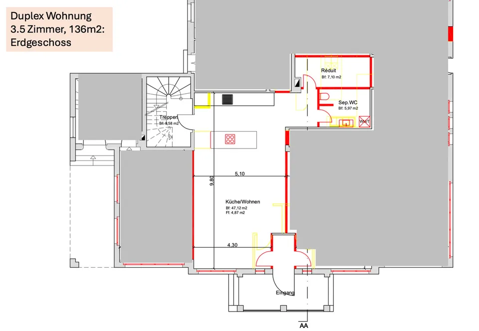 Charmante 3.5-Zimmer-Duplexwohnung in Grafenried: Erstbezug im ehemaligen Gasthof Sternen – Foto 18 von 19