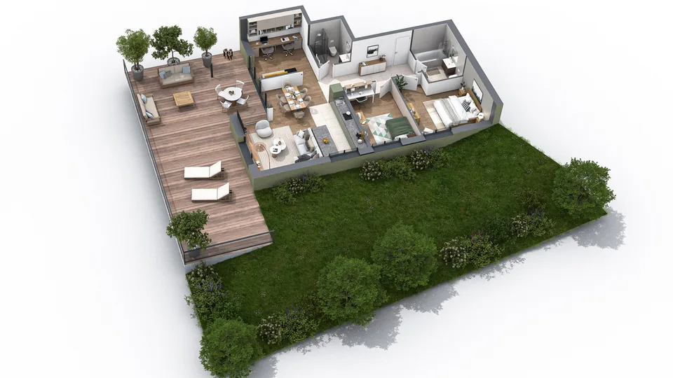 4,5 PCES AVEC BALCON, TERRASSE ET JARDIN - EN EXCLUSIVITÉ – photo 7 sur 8