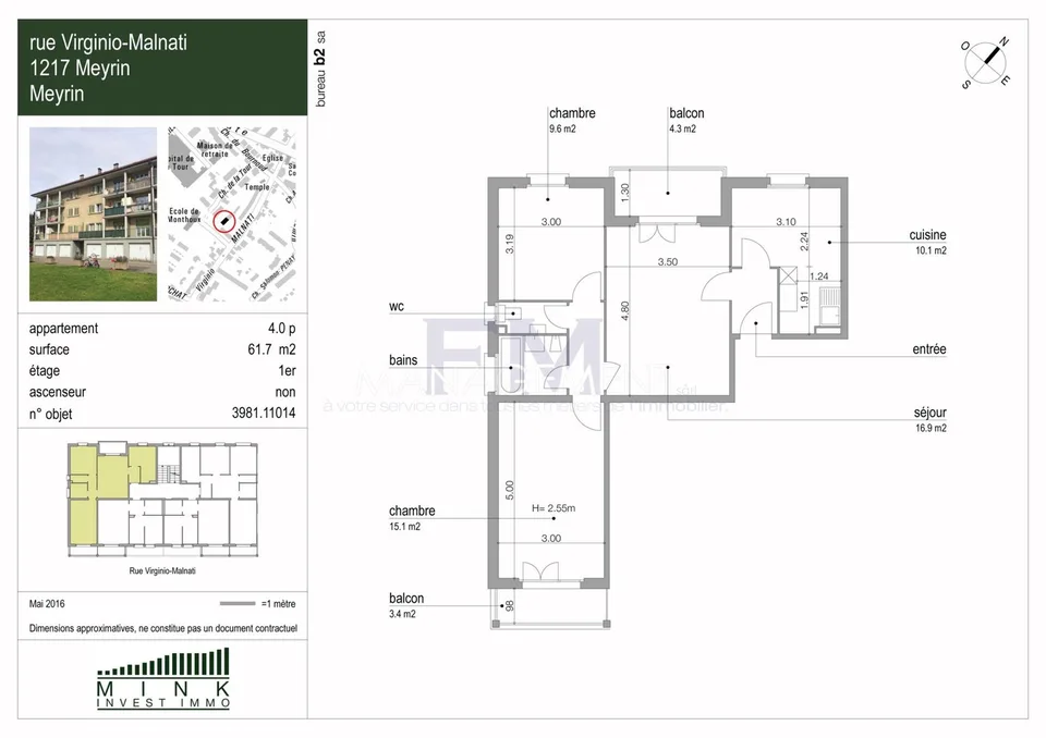 4 Zimmer Wohnung in Meyrin – Foto 2 von 2