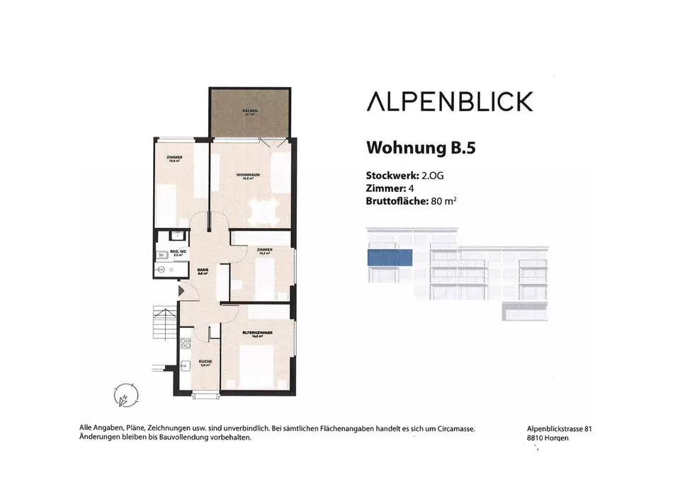Charming 4-room apartment with balcony in a quiet location in Horgen – photo 10 of 10