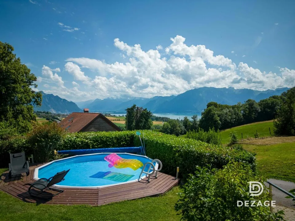Familienvilla 7,5 Zimmer 195 m²: 5 Schlafzimmer, großer Garten, Pool und Blick auf See und Berge, 10 Minuten vom Zentrum von Vevey – Foto 10 von 13