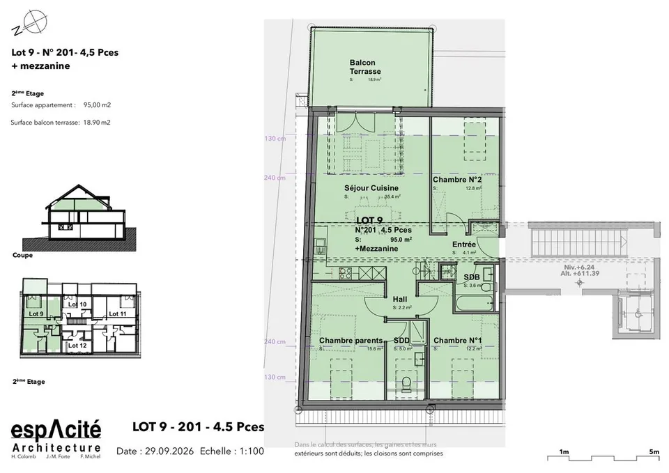 Lot n°9 - Appartement neuf de 4.5p + mezzanine au coeur de Cheseaux-sur-Lausanne – photo 6 sur 14