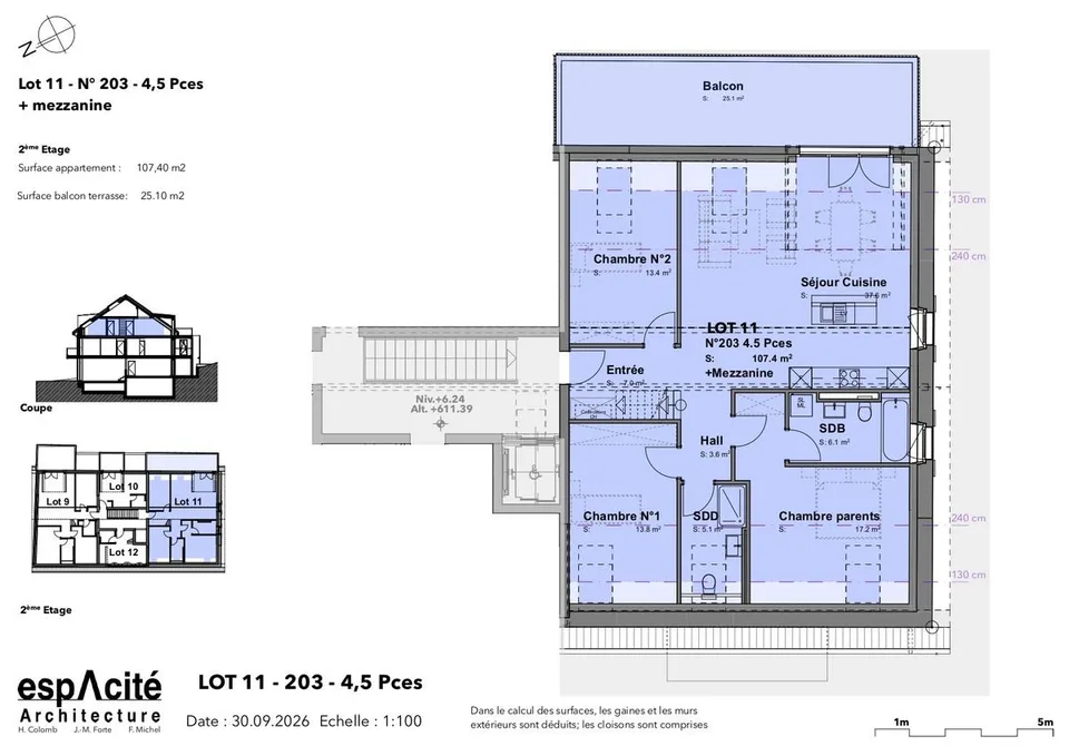 Lot n11 - Neuwertiges 4,5-Zimmer-Apartment mit Mezzanine im Herzen von Cheseaux-sur-Lausanne – Foto 6 von 14
