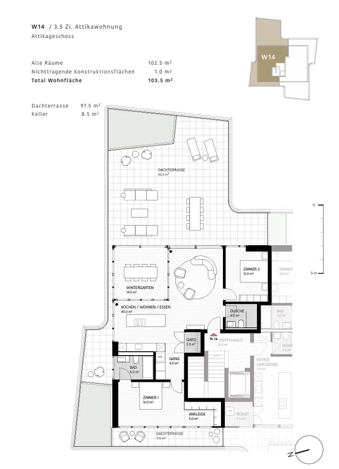 3.5-Room Attic Apartment with Spacious Roof Terrace – photo 7 of 7