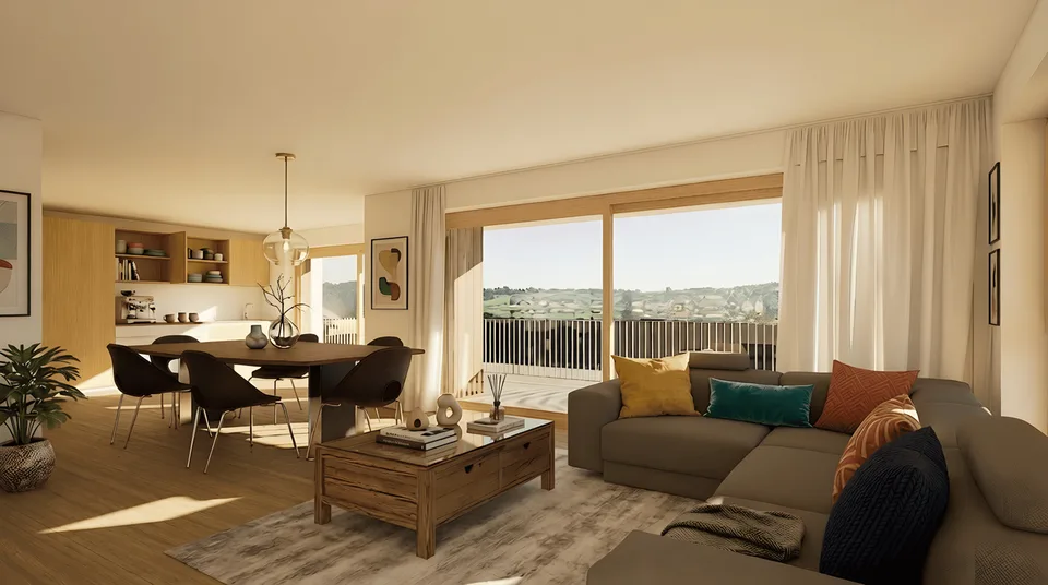 W4: 3.5-Zimmer-Neubauwohnung mit grosszügigem Balkon – Foto 3 von 6