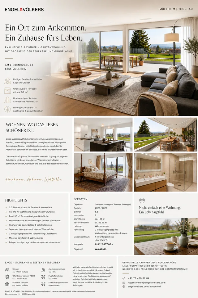 148 m² de confort de vie sur un niveau - de haute qualité, spacieux et avec vue – photo 6 sur 6