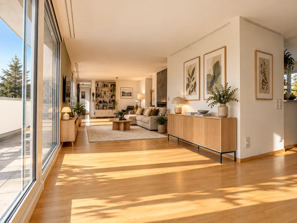 Stadtnahe 5.5 Zimmer Penthouse-Wohnung mit herrlicher Weitsicht – Foto 4 von 14