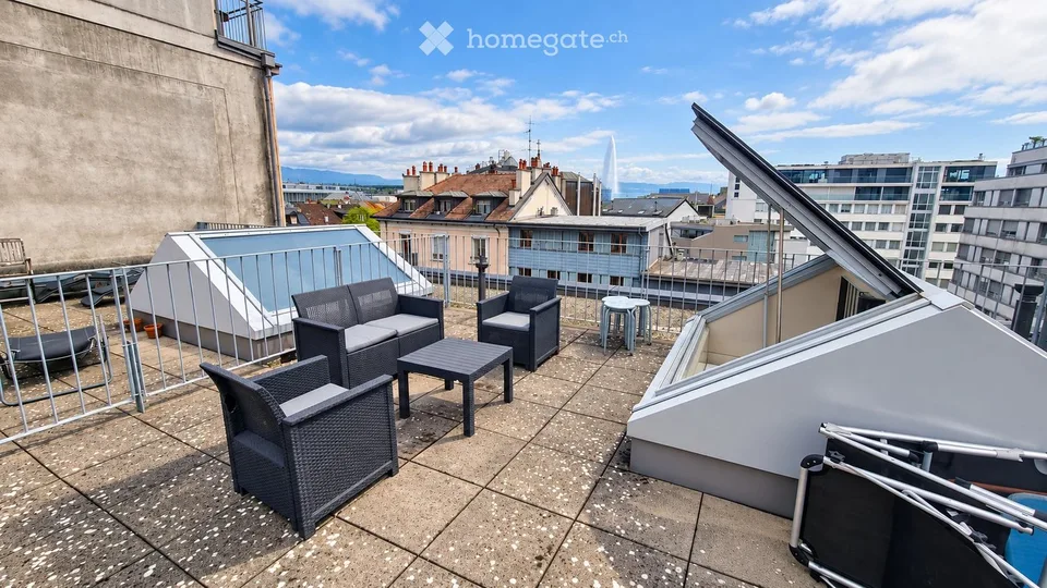 Rheinseite/Eaux-Vives Duplex 5 Zimmer mit großer Terrasse – Foto 2 von 5