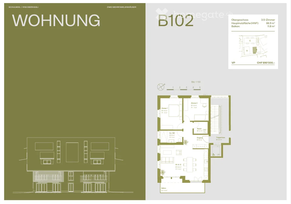 OLIVA Oberhasli I Neubau Eigentumswohnung I A102 & B102 – Foto 11 von 11
