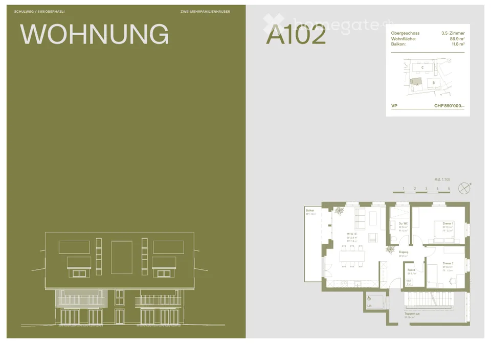 OLIVA Oberhasli I Neubau Eigentumswohnung I A102 & B102 – Foto 10 von 11