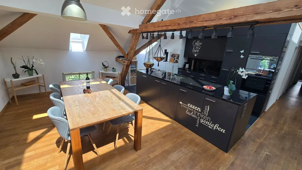 Exceptional 5 1/2-room attic apartment with 60m2 loggia in a 2-party house – photo 5 of 22